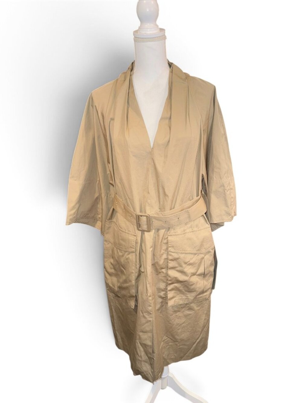 Dries Van Noten belted cotton-poplin midi dress, size 36 (oversize) NWT